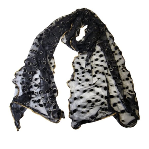 Gold and Black Glitter Scarf Christmas New Year Eve Party Scarf - Picture 8 of 8